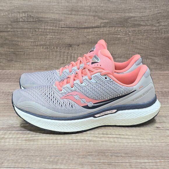 Saucony Triumph 18 Women's Size 8.5 Gray Peach Running Shoes (S10595-30) - Picture 3 of 9